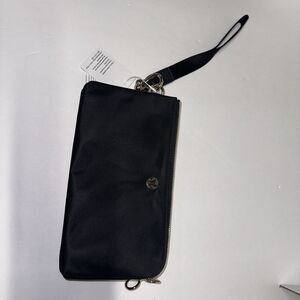 Lululemon Curved Wristlet Double Zip Clutch ~ Black/Gold NWT